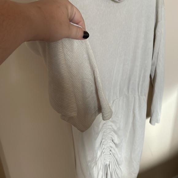 Free People Natural Beige Sundown Cowl Neck Ruched Mini Dress - Picture 4 of 6